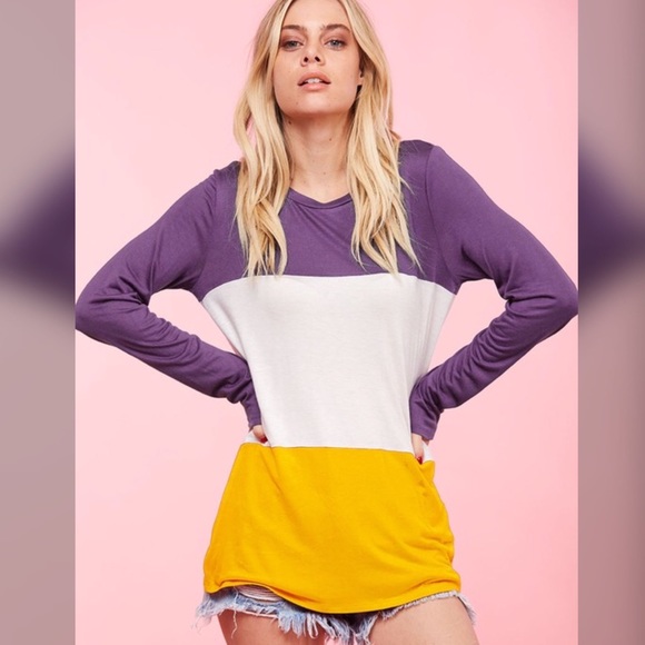 Tops - Casual Color Block Top